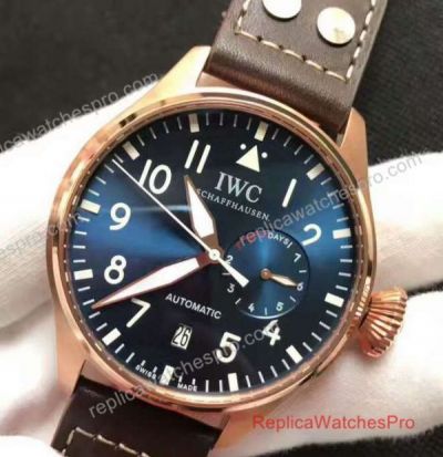 Replica IWC Big Pilots Le Petit Prince IW500916 Watch Rose Gold Blue